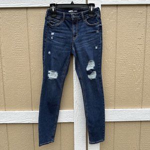 Old Navy Rockstar Super Skinny Mid Rise Distressed Jeans Women’s Size 2